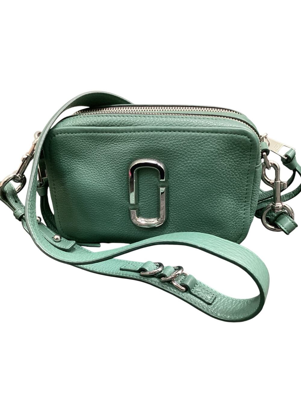 New Marc Jacobs Bag M0015419 Softshot 21 Pebbled Leather Strap Dust Bag Green